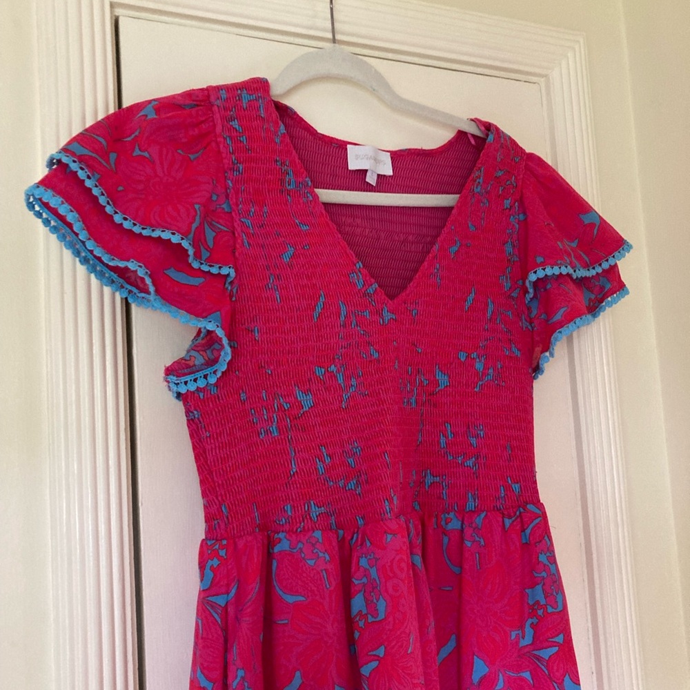 Sugarlips Pink and Blue Midi Dress - Picture 2 of 6